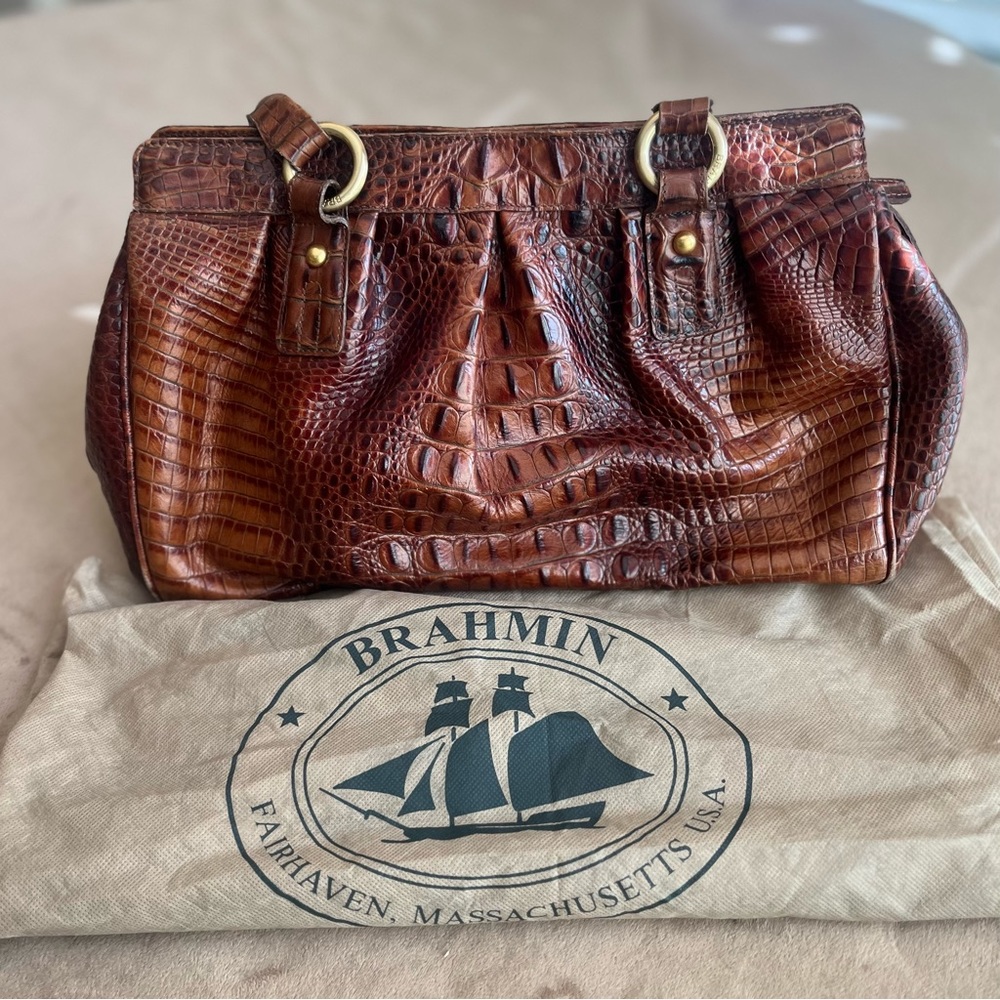 Beautiful Brahmin Pecan Handbag 11 x15 x 5